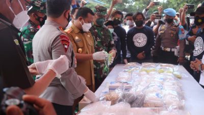Polda Sulawesi Selatan Musnahkan 74, 9 Kg Sabu dan 38.604 Butir Ekstasi
