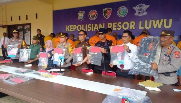 Operasi Pekat Lipu: Polres Luwu Bekuk 17 Pelaku,  Amankan Lima Motor Curian dan Enam Handphone