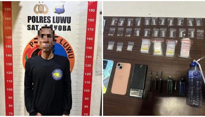 Polisi Bekuk Pengedar Sabu di Lamasi, 25 Sachet Siap Edar Disita